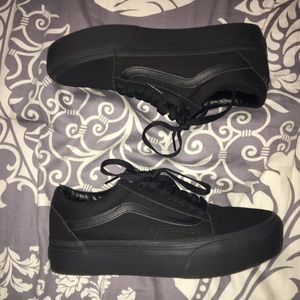 Vans all black platform 8.5